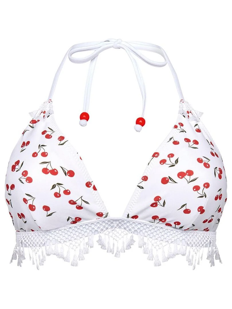 Haut de maillot triangle CERISIER Brigitte Bardot Bain Rouge