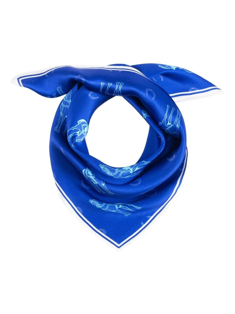 Carré de soie Piccolo Equidae Bleu
