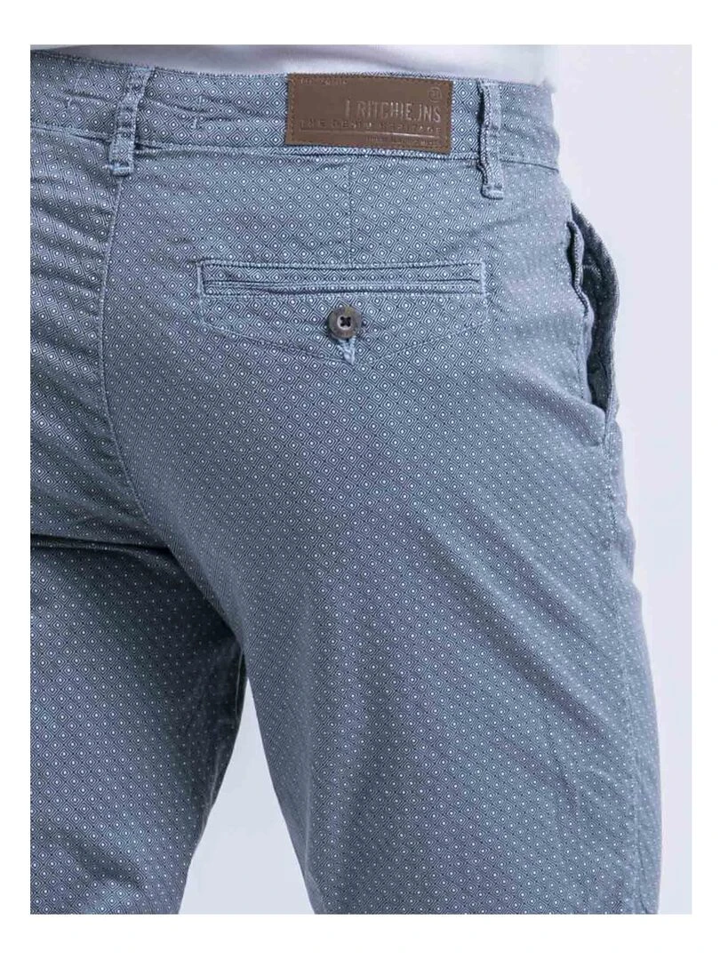 Bermuda chino motifs BOLSAN   Bleu ciel
