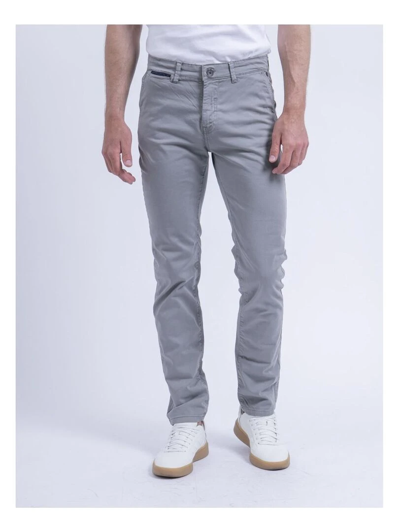 Pantalon chino coupe ajustée CARLTARO Gris