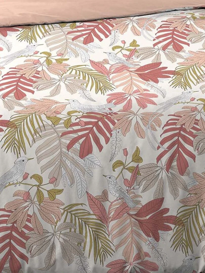 Housse de couette 260x240 + 2 taies Sweet Poesy coton 57 fils   Rose