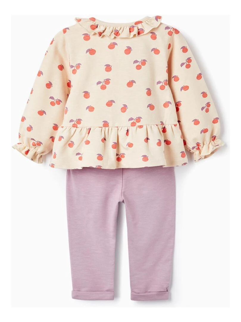 Manteau avec Volants + Pantalon pour Bébé Fille SICILIAN DAYS Rose foncé