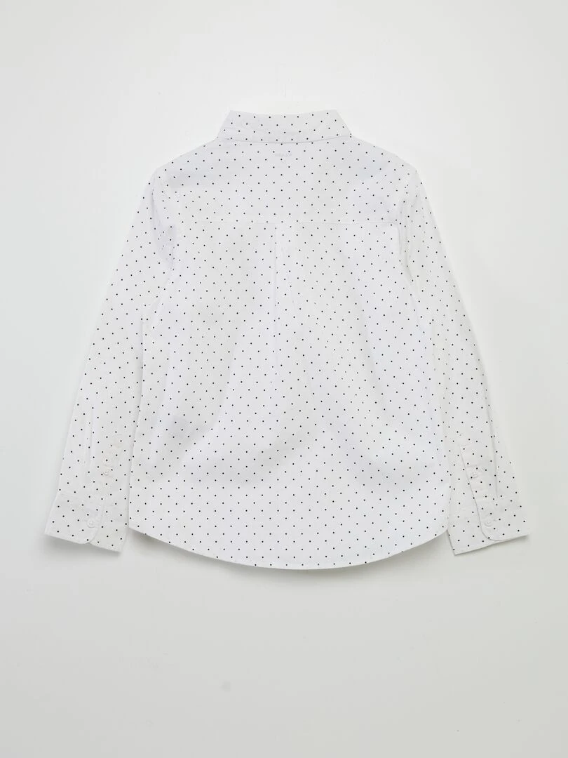 Chemise en popeline imprimée   Blanc pois