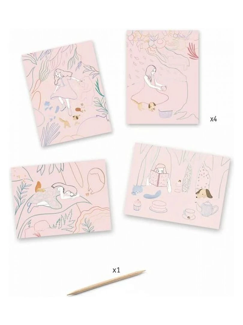 Pochette 4 Cartes À Gratter Pastel N/A