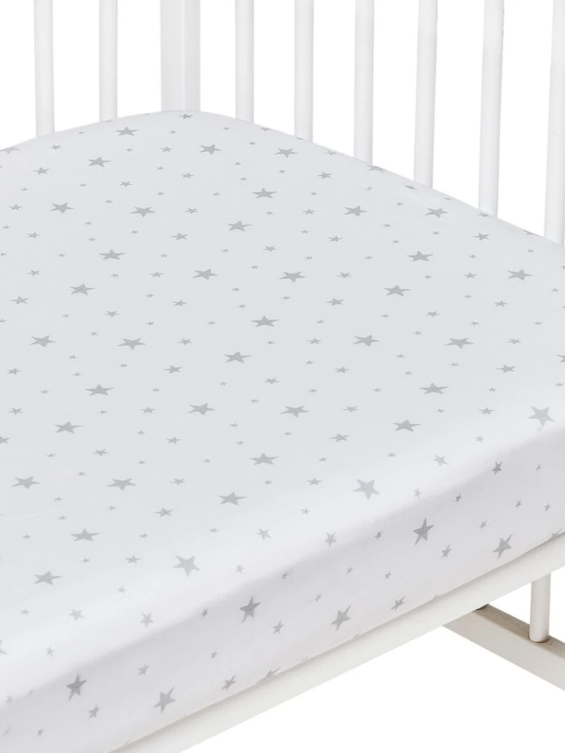 Drap housse en coton STELLA Blanc