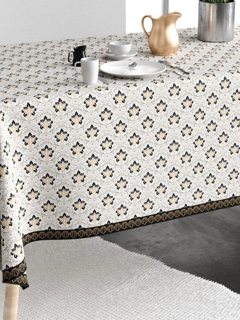 Nappe Polyester à motifs Antoinette Marron