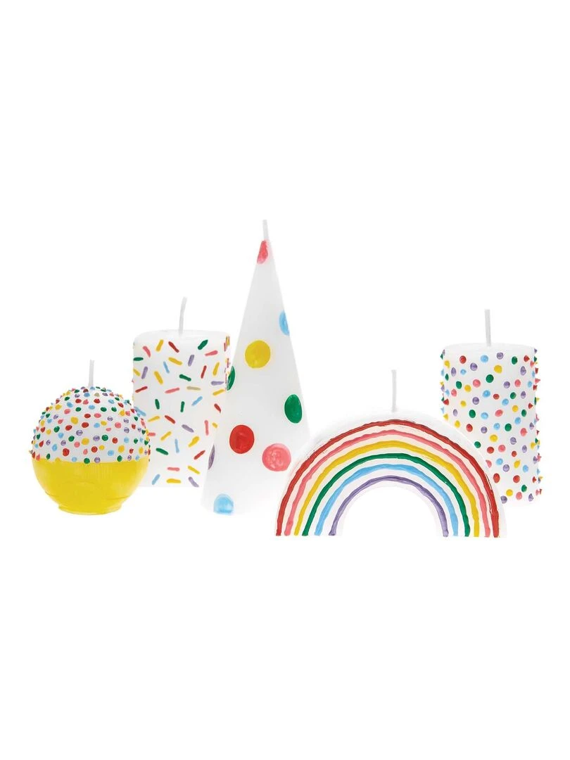 6 peintures pour bougie 30 ml Arc en ciel Blanc