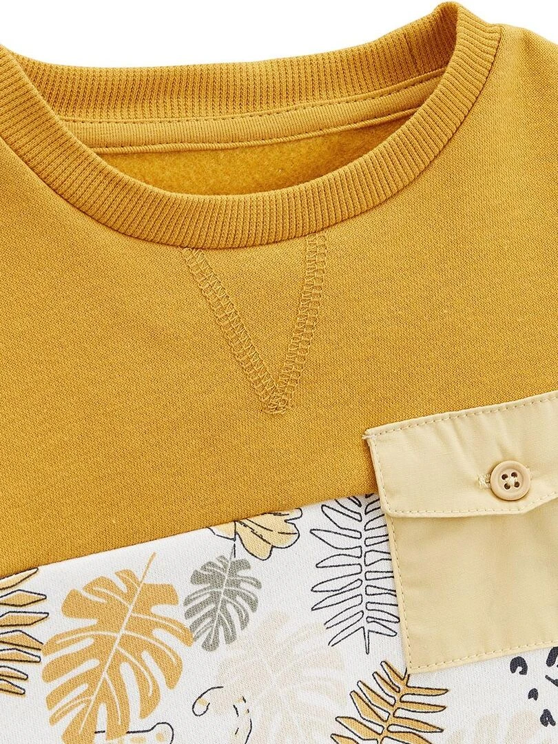 Sweat shirt bébé en molleton Aslan   Moutarde