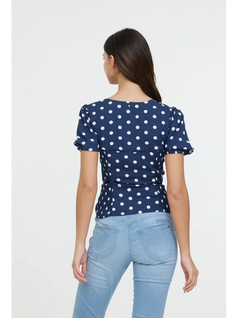 Lee Cooper   T Shirt manches courtes viscose slim MORANE M   Bleu marine