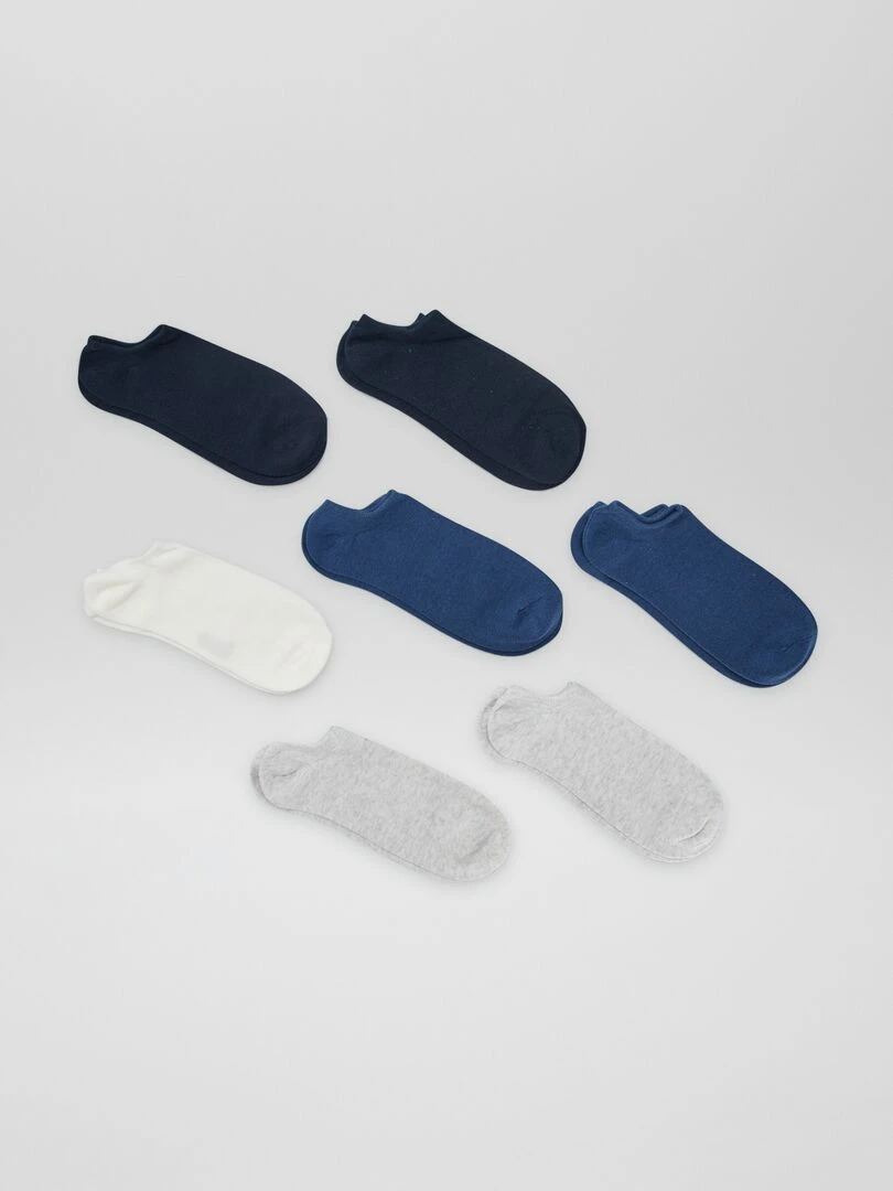Lot de 4 paires de chaussettes invisibles Bleu