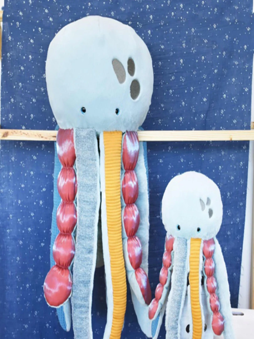 Peluche Géante Méduse Trésors Marins (80 Cm)   Bleu