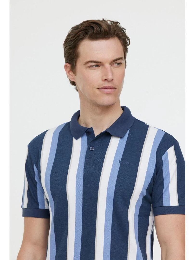 Lee Cooper   Polo manches courtes coton regular BALIN   Bleu foncé