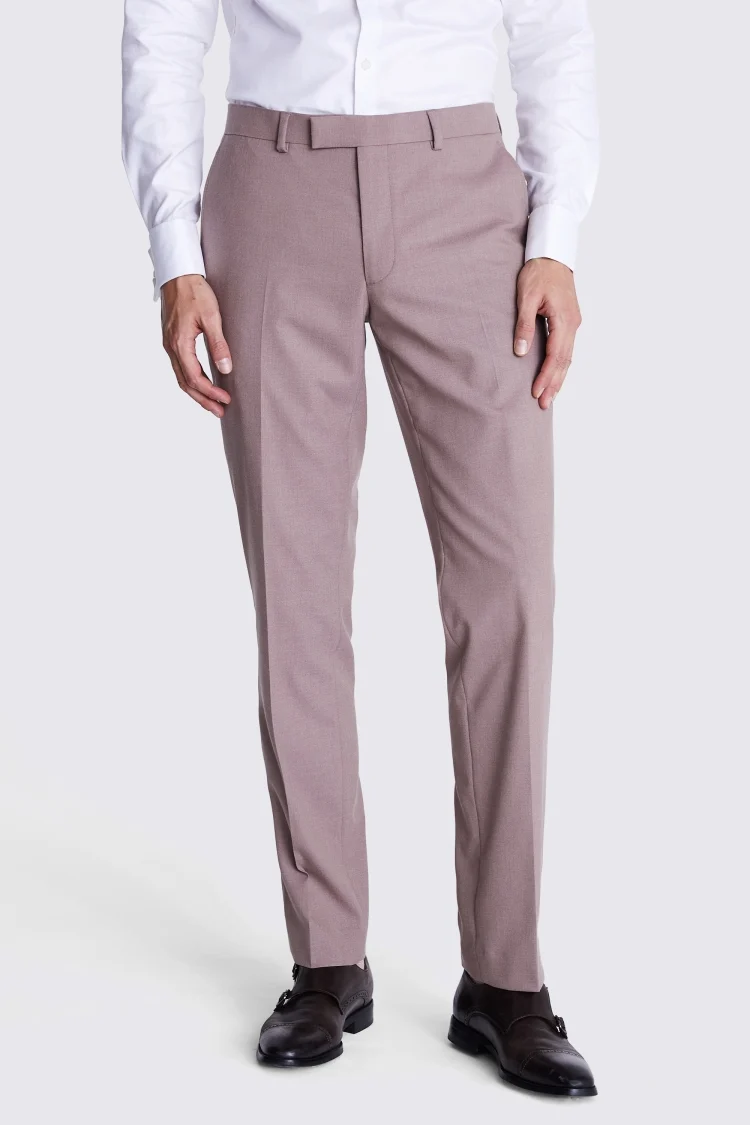 Slim Fit Dusty Pink Flannel Trousers Buy Online at Moss