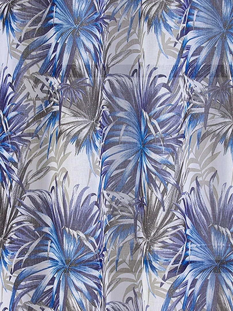 Paire de vitrages droits au style tropical   Bleu