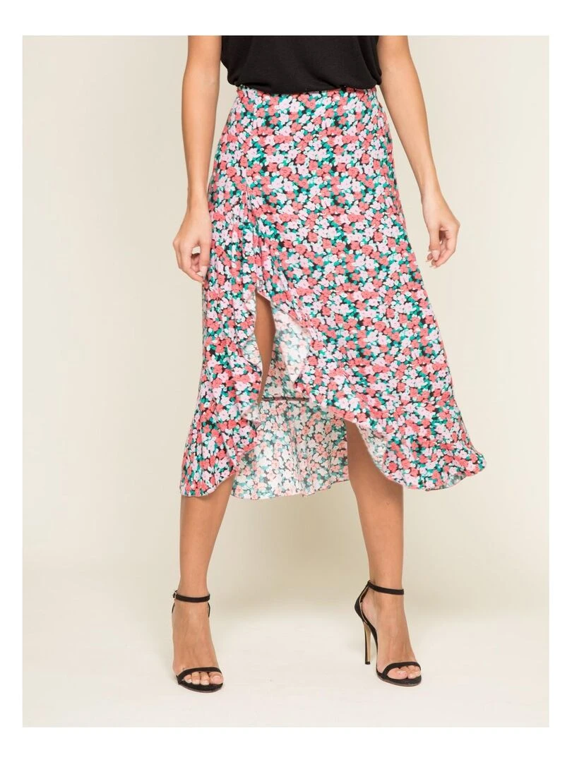 Jupe midi motifs XILAND Rose