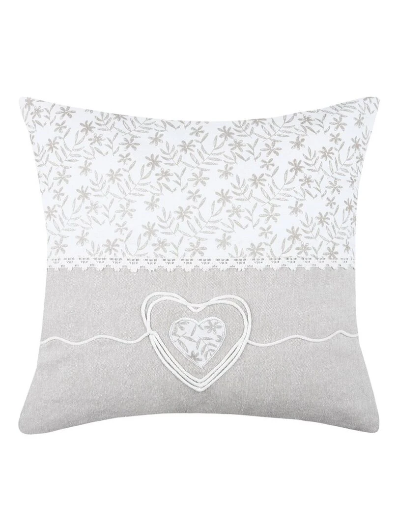 Coussin 40x40 cm Sophie naturel coton Blanc