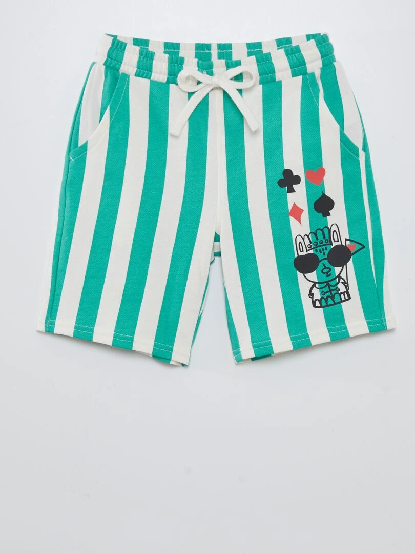 Bermuda à rayures X Little Bad Wolf   Vert/blanc
