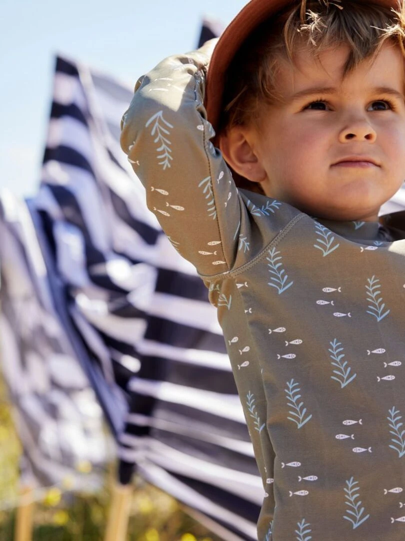 Tee shirt anti uv manches longues Ocean blue (86 92 cm)   Vert