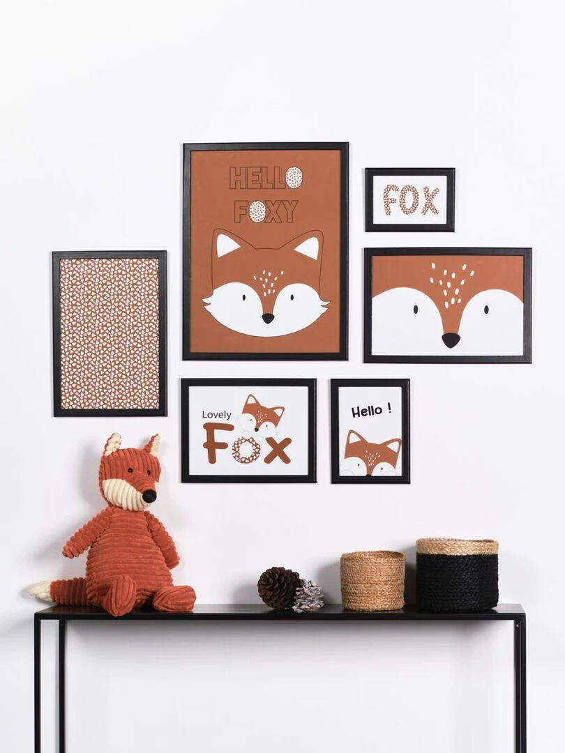Set de 6 cadres avec affiches Beige