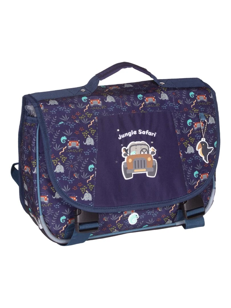 CARTABLE 36 CM 2 COMP. KIP JUNGLE Bleu marine