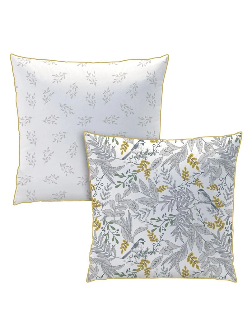 Parure de lit imprimée 100% coton  BIRD   Blanc
