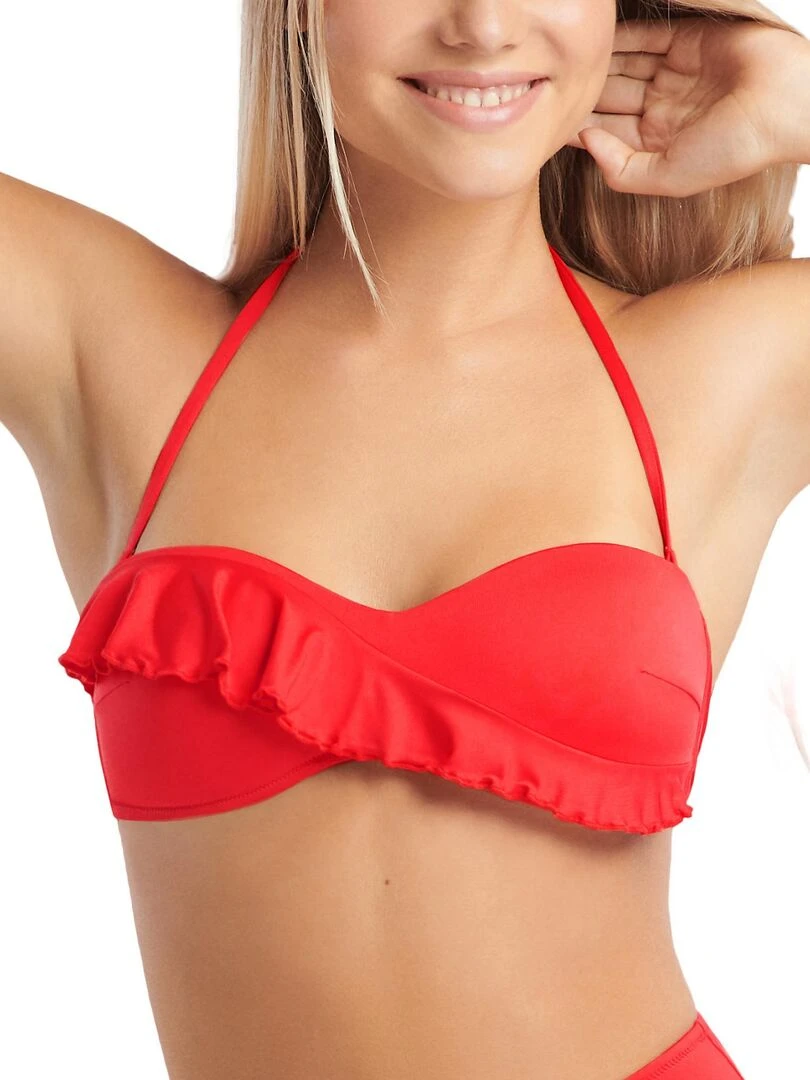 Haut maillot de bain bandeau sans armatures Kenya Rouge