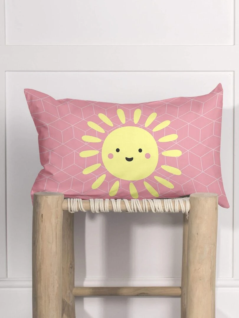 Housse de coussin Rainbow "Happyfriday"   Blanc