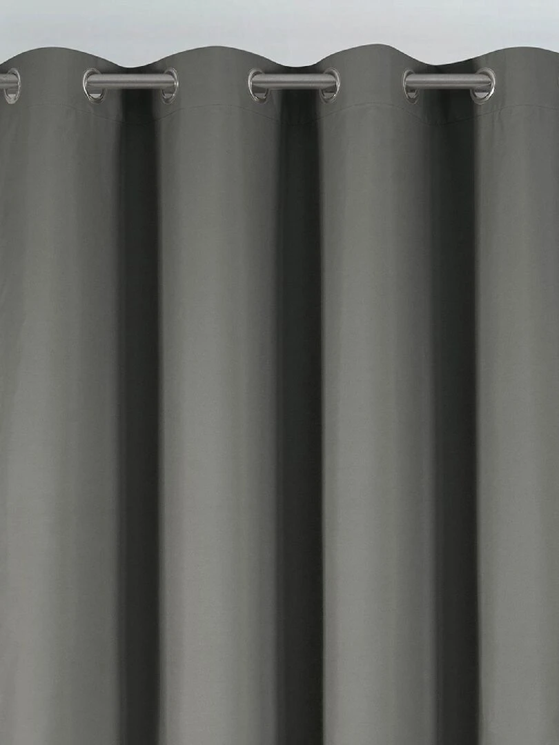 Rideau déco uni occultant et thermique gris anthracite
