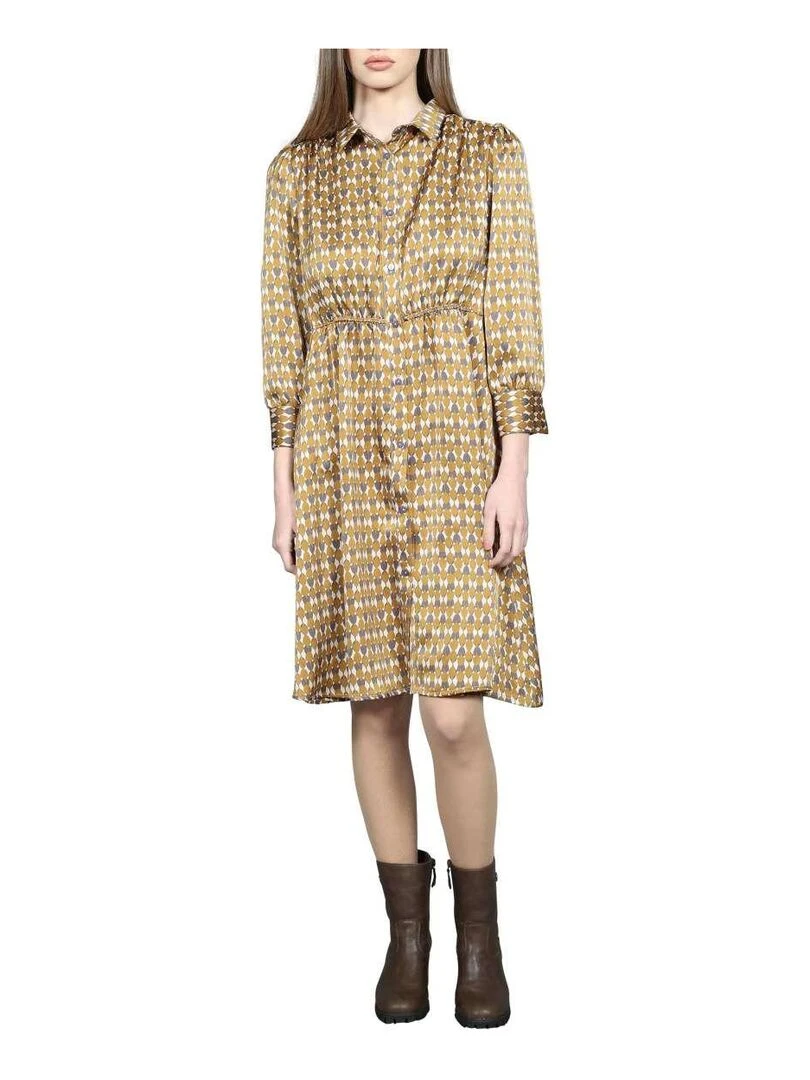 CHATTAWAK Robe courte évasée Jaune