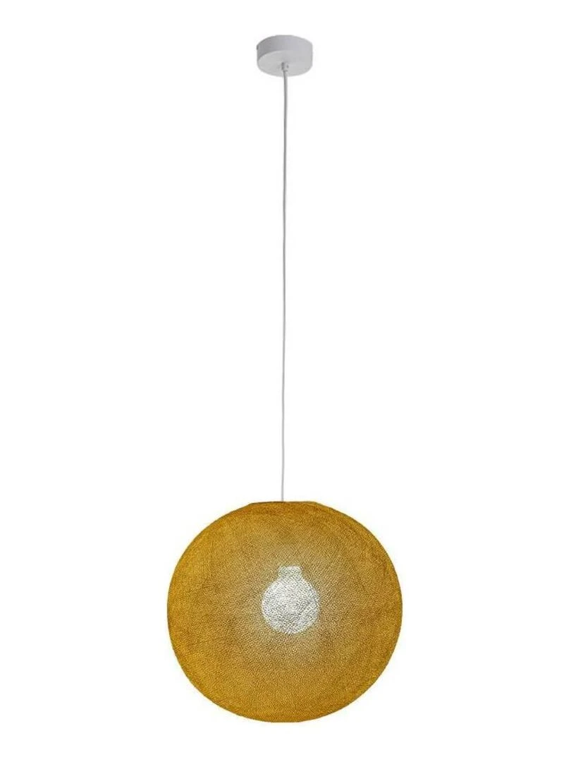 Suspension simple globe 38 cm   Jaune moutarde