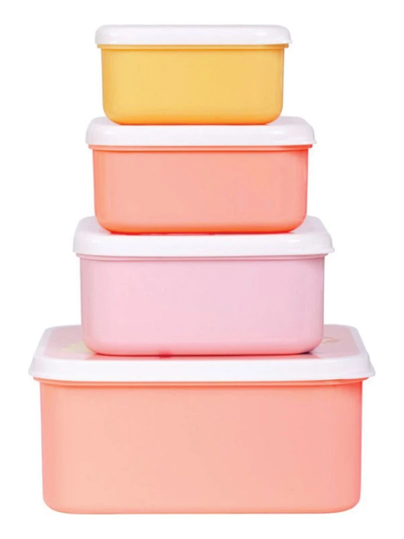 Lot de 4 boîtes à goûter Sirène   Rose