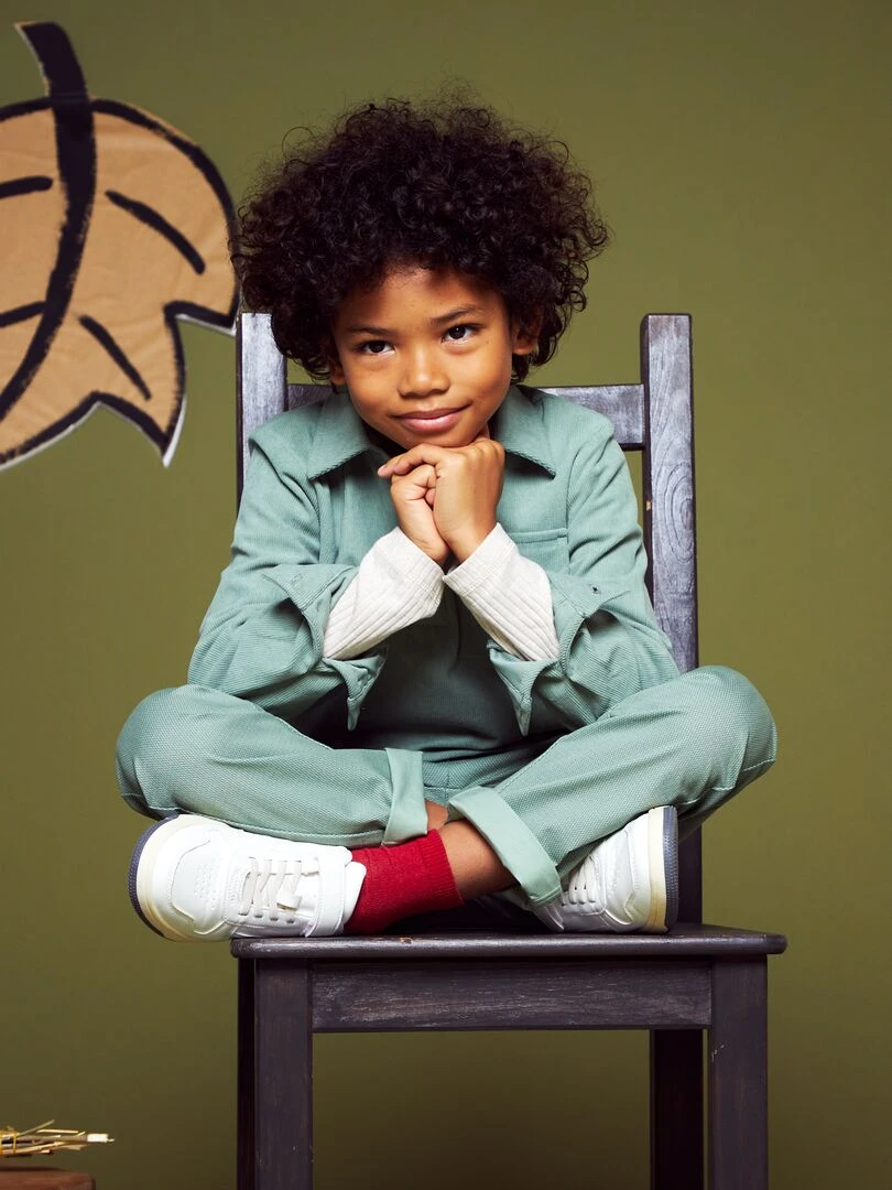 Pantalon chino motif texturé   Vert