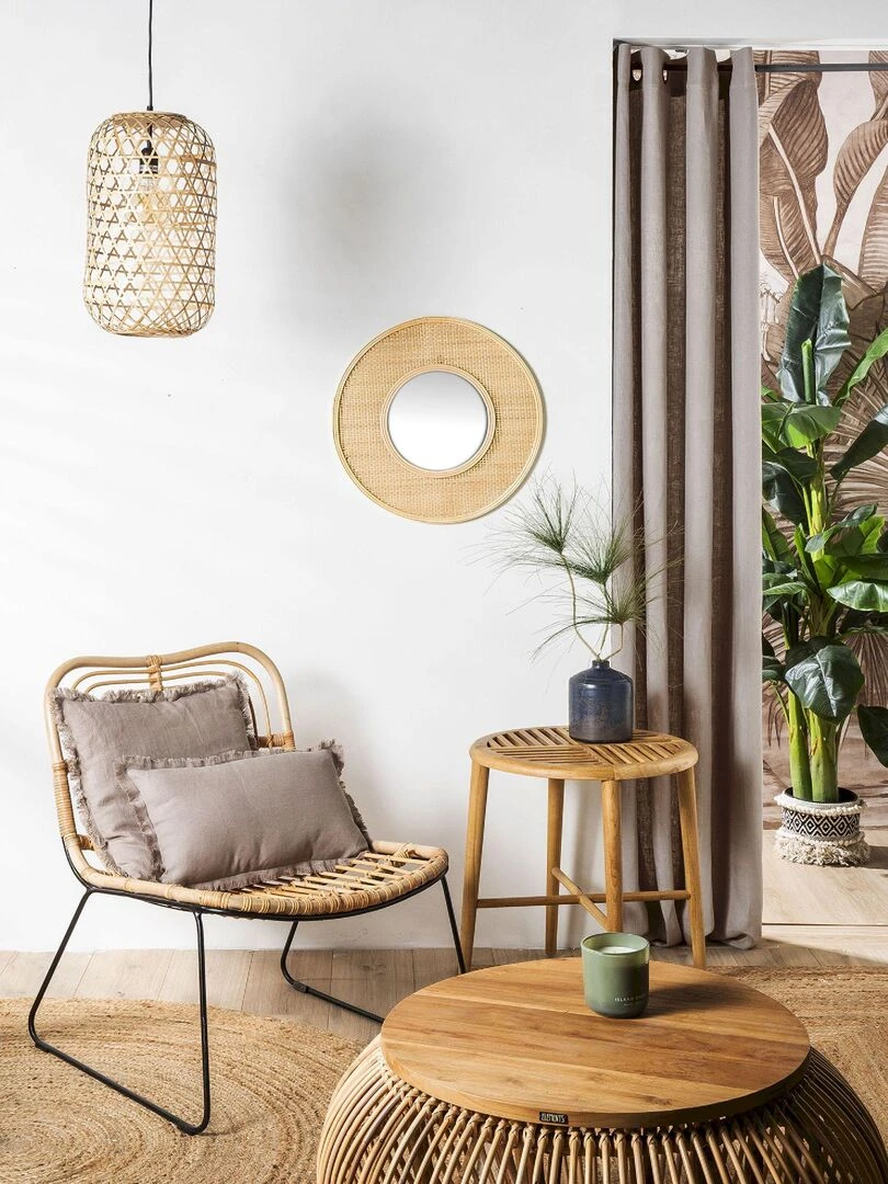 Rideau en lin avec œillets 'Deko&co'   Taupe
