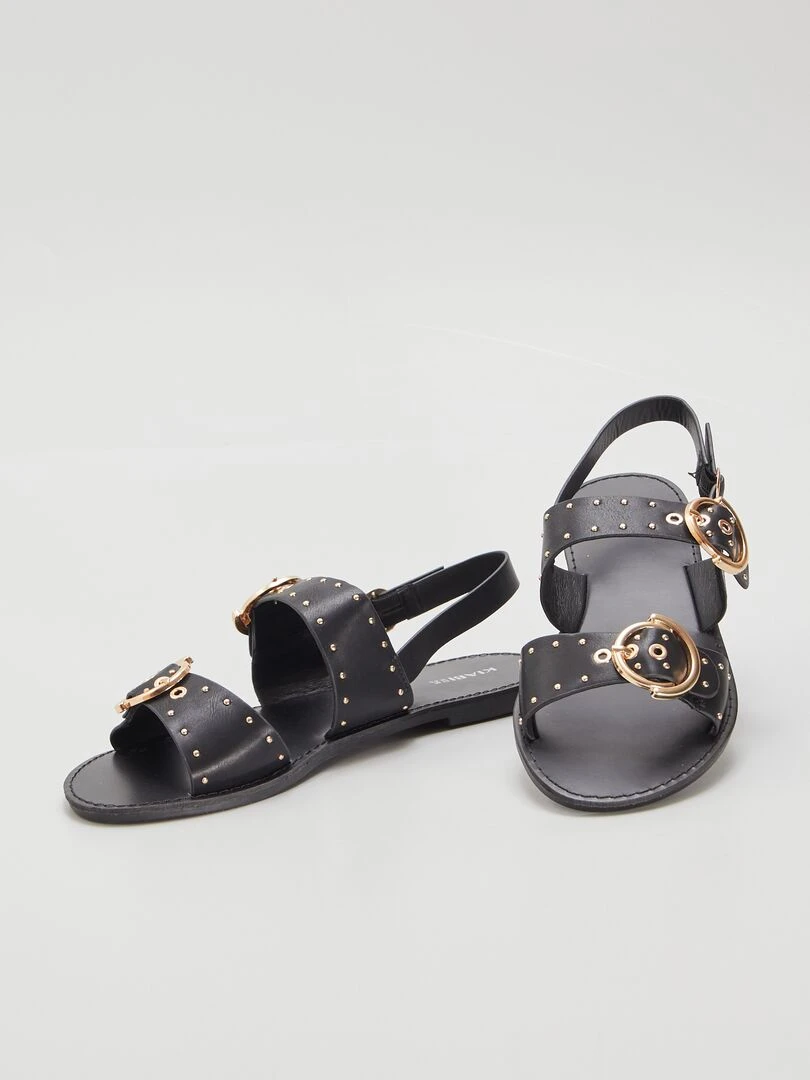 Sandales à brides cloutées   noir