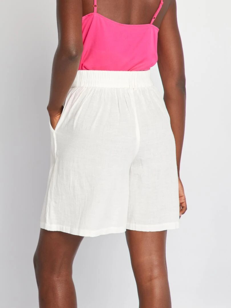 Short large en lin   Beige