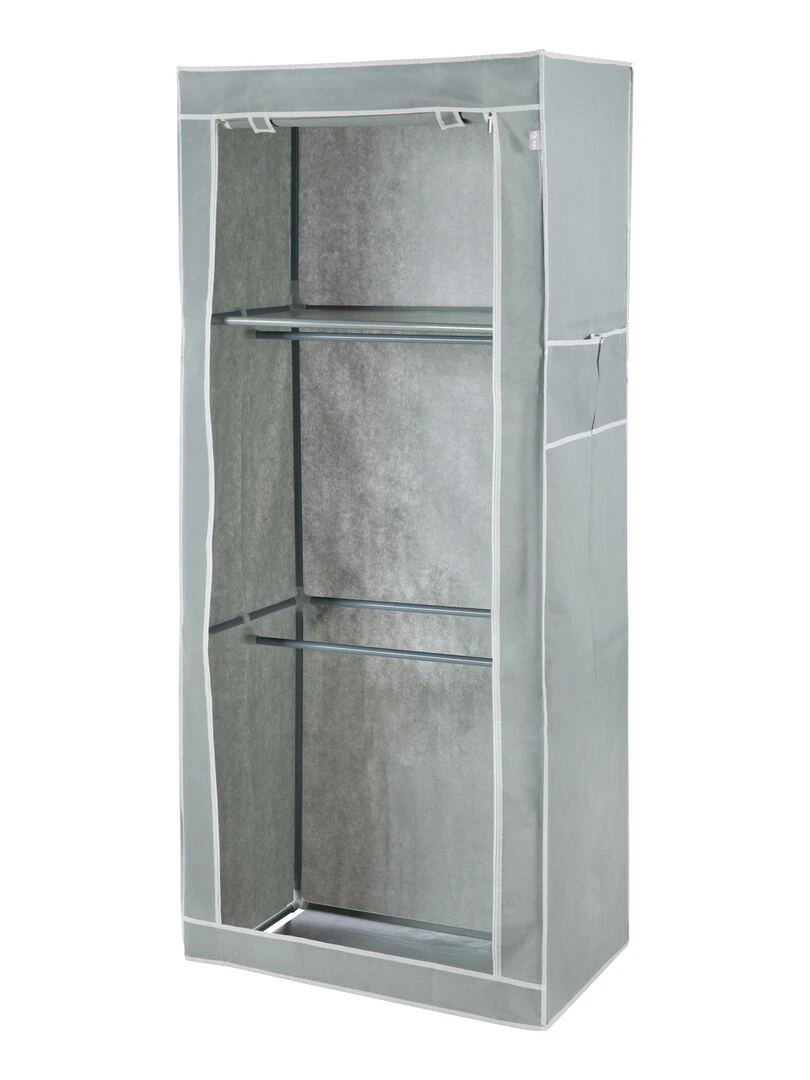 Armoire de rangement à 2 penderies et 1 compartiment en tissu   'ROBA' Little Stars   Gris Vert