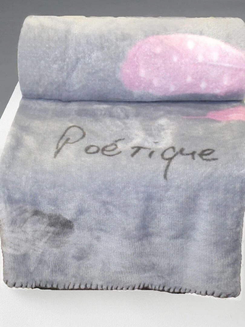 Plaid flanelle 125 x 150 cm Poetique Gris Gris