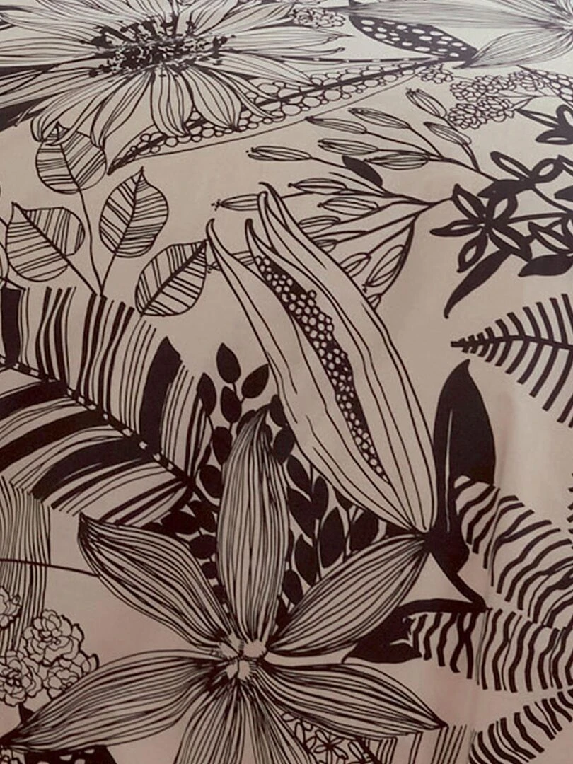 Taie de traversin aux impressions noires   Beige