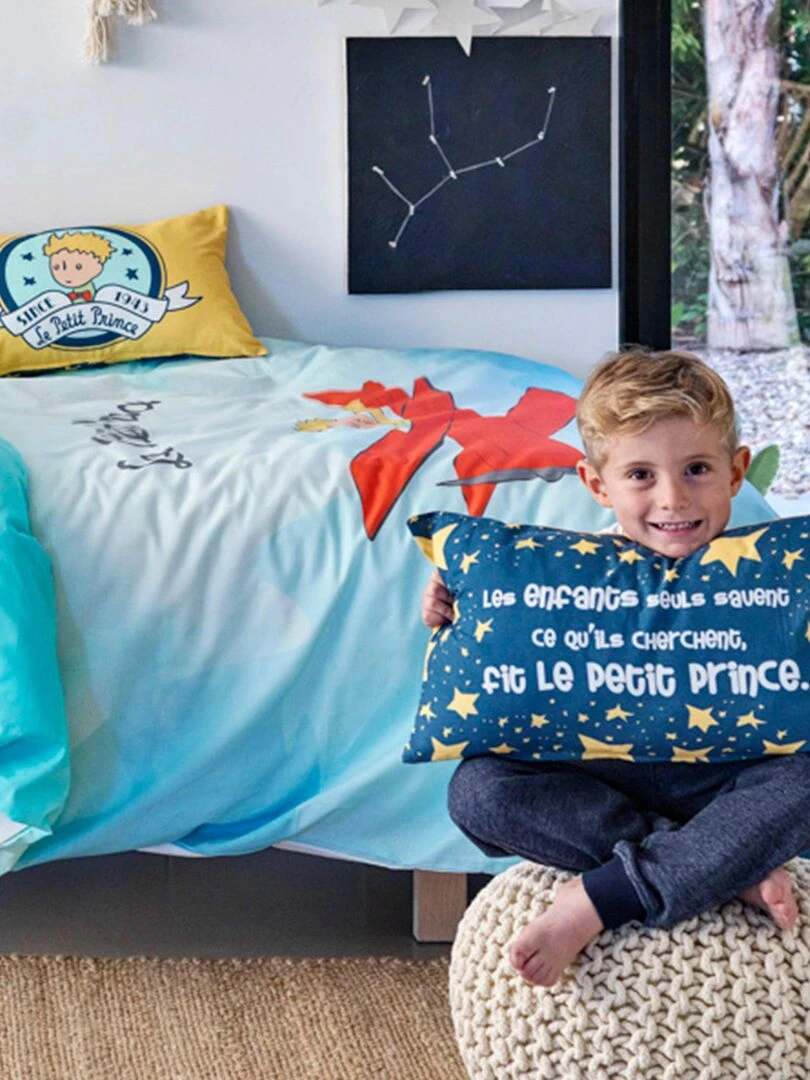 Housse de coussin Son avion "Happyfriday" Blanc