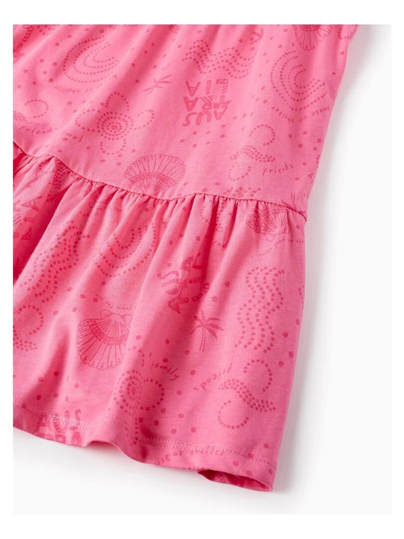 2 Robes en Coton pour Fille manches courtes EXPLORING AUSTRALIA Rose