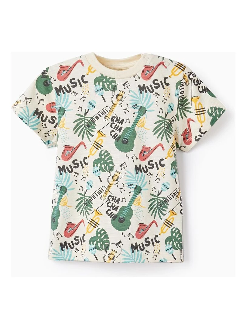 T Shirt En Coton Pour Bébé Garçon 'Cuba Music' manches courtes CUBA Blanc