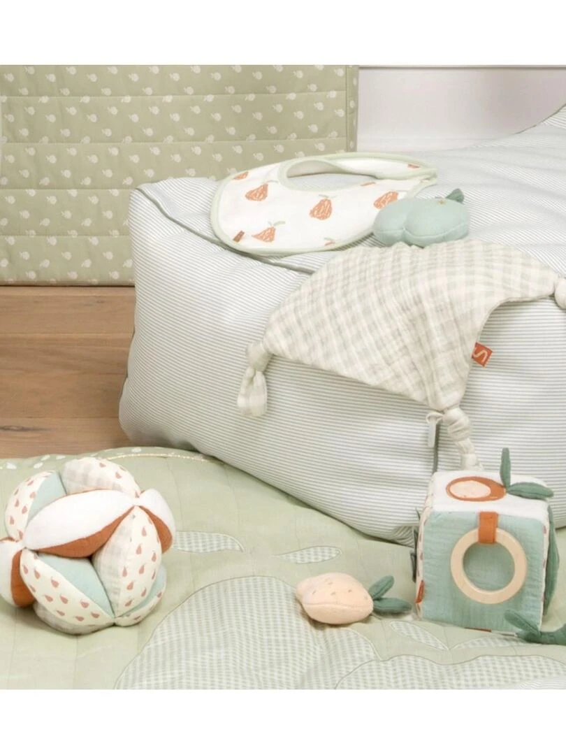 Doudou mouchoir pomme en coton Vert   SAUTHON   Vert