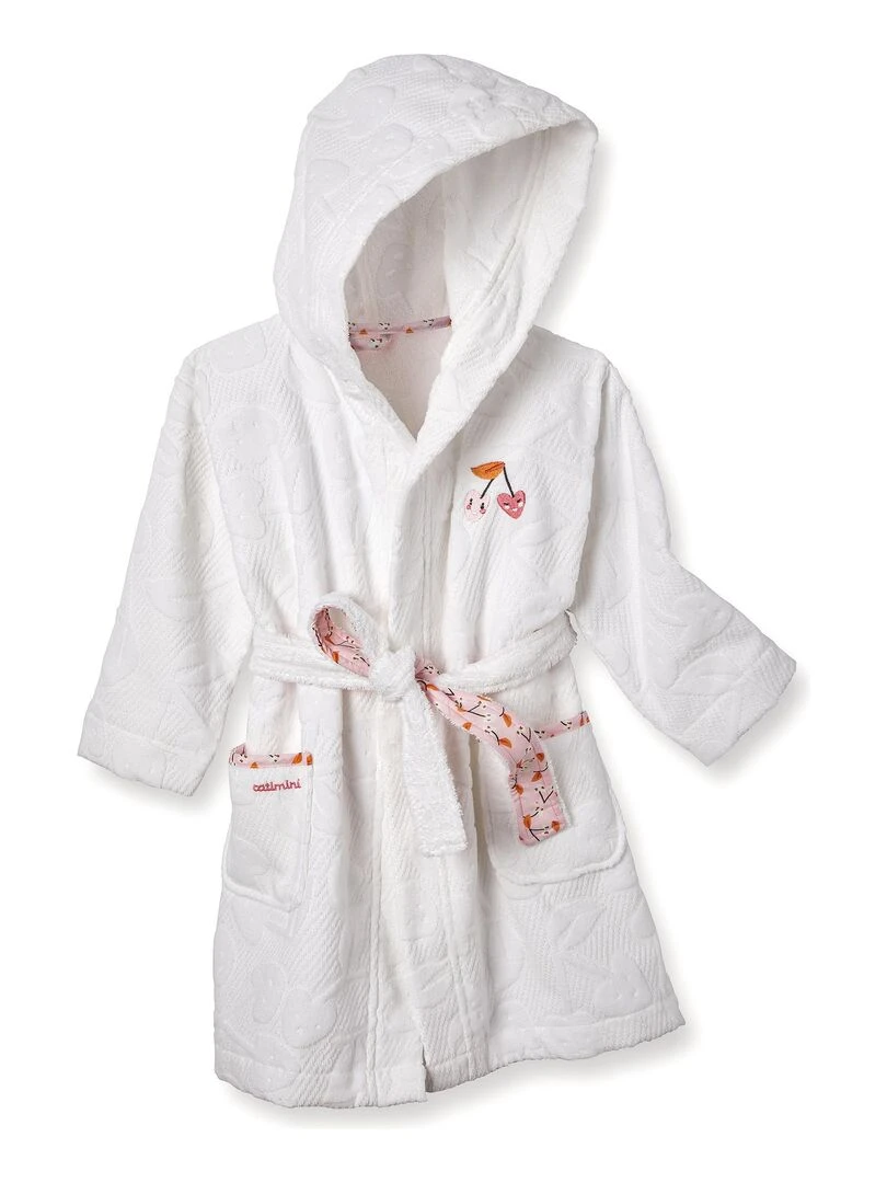 Peignoir de bain fille Escapade Kawai 10/12 ans 100% Coton 400 GSM Blanc Blanc