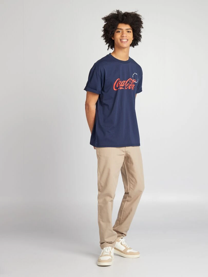 T shirt 'Coca Cola' à col rond Bleu