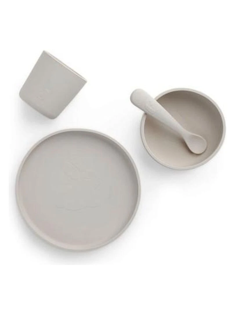 Coffret de table bébé Silicone Nougat (4pcs)   Jollein   Beige
