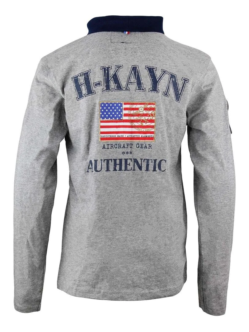 Polo manches longues garçon ECEGAM HARRY KAYN Gris