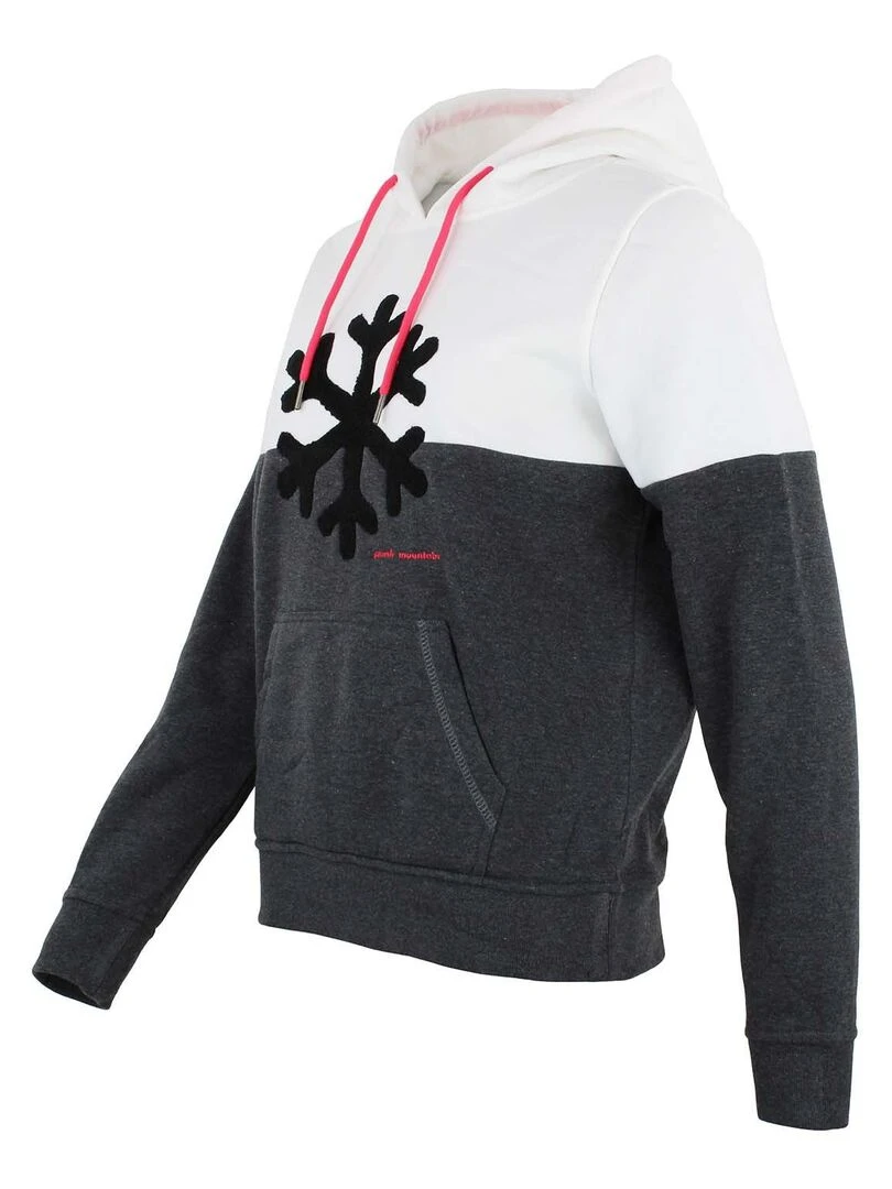 Sweat à capuche femme ACARLO   Blanc Gris