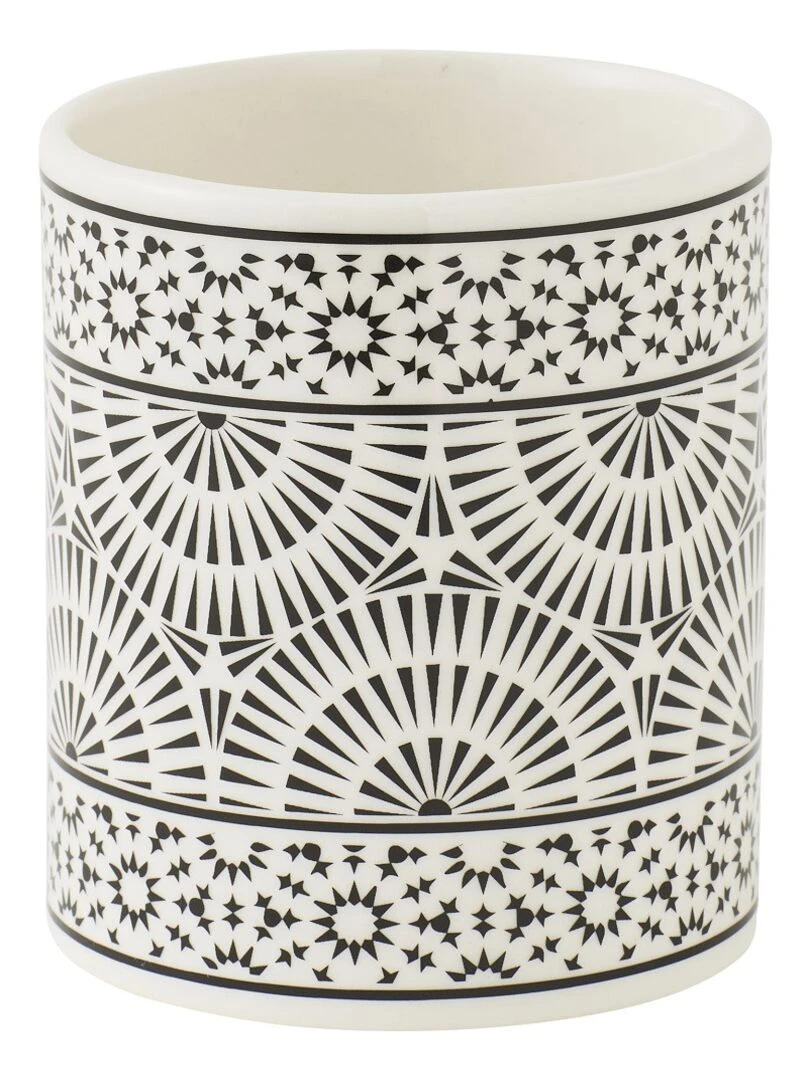 Guy Levasseur Porte brosse à dents en porcelaine blanc et noir Blanc