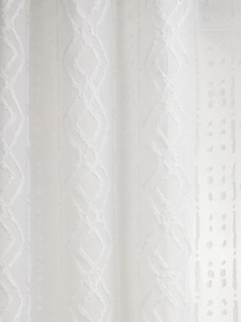 Voilage épuré à jacquard   Blanc