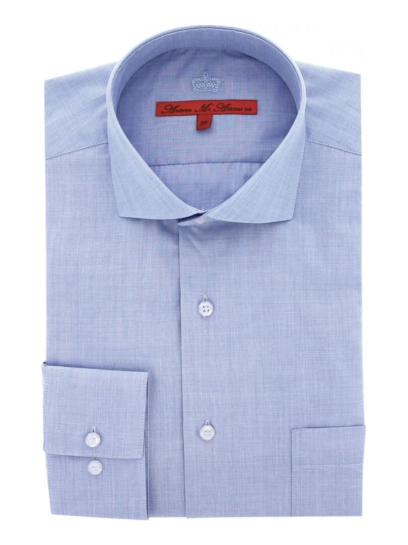 Chemise business coupe droite WILLIAM Bleu